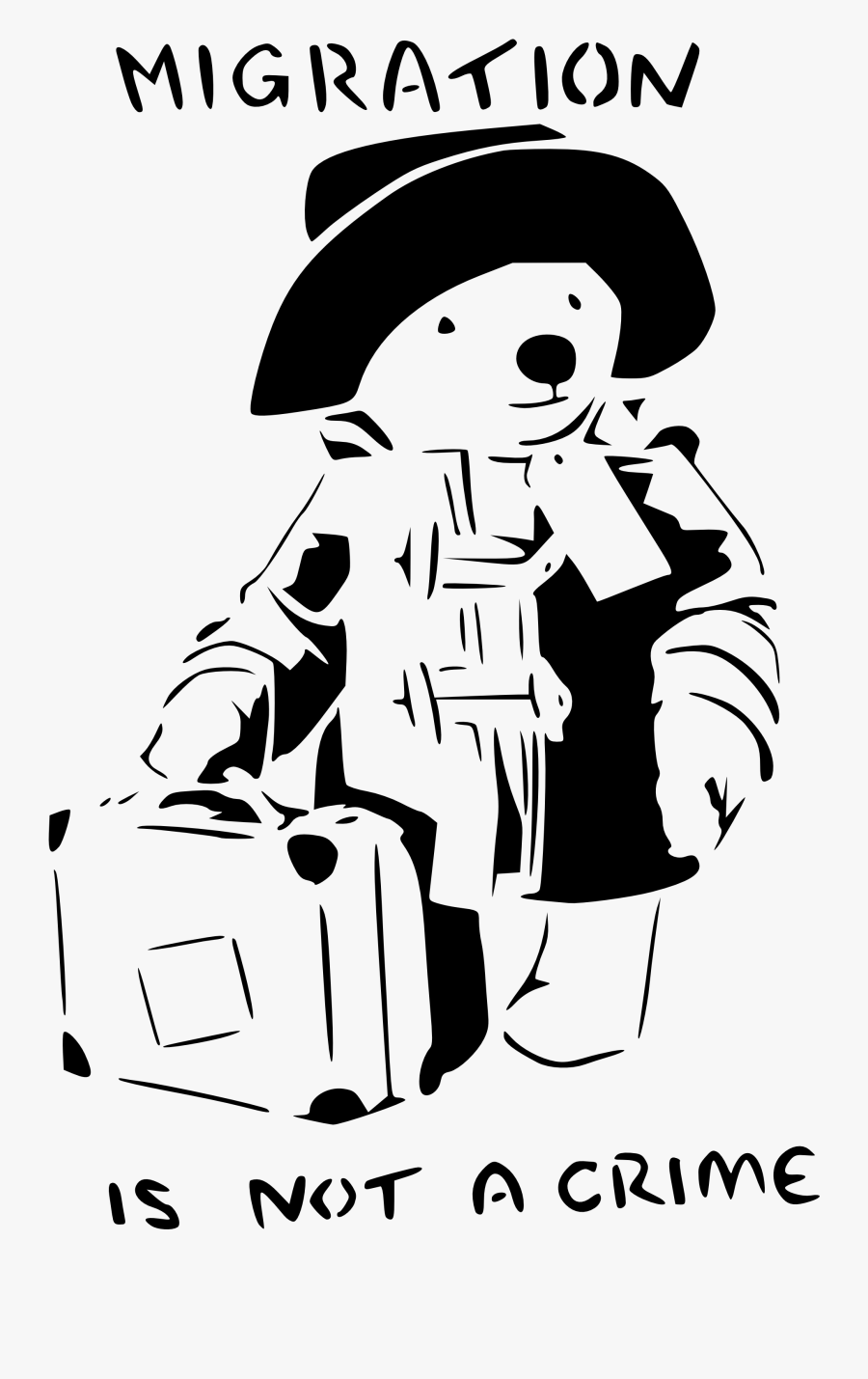Migrant Worker Clipart - Paddington Migration Is Not A Crime, Transparent Clipart
