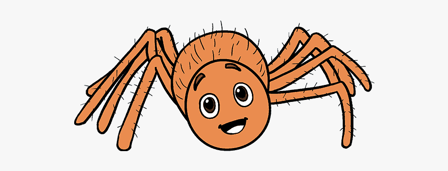 Spider Clipart Friendly - Draw Cartoon Spider, Transparent Clipart