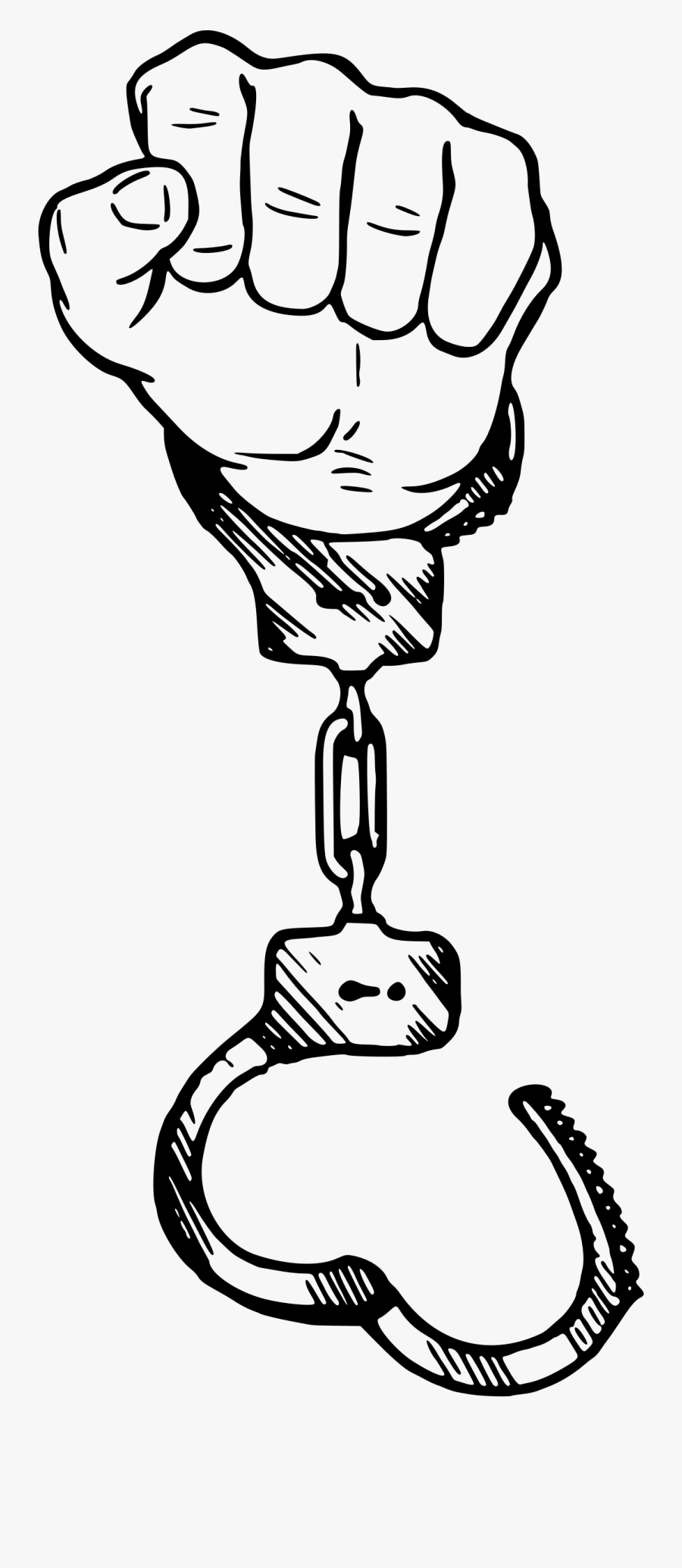 Clip Art Broken Shackles Clipart - Handcuff Drawing, Transparent Clipart