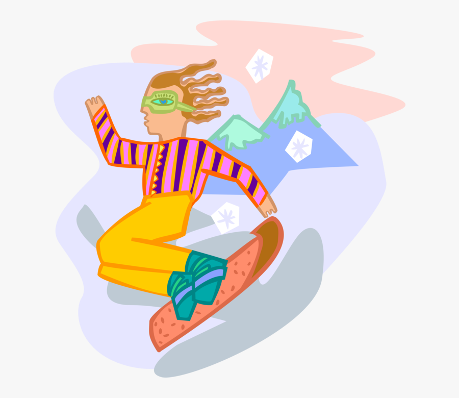 Transparent Snowboarders Clipart - Illustration, Transparent Clipart