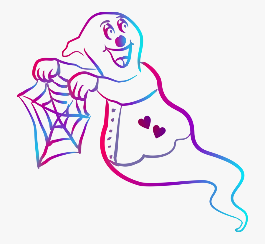 Spirit Clipart Spider - Halloween Ghost In Colour, Transparent Clipart