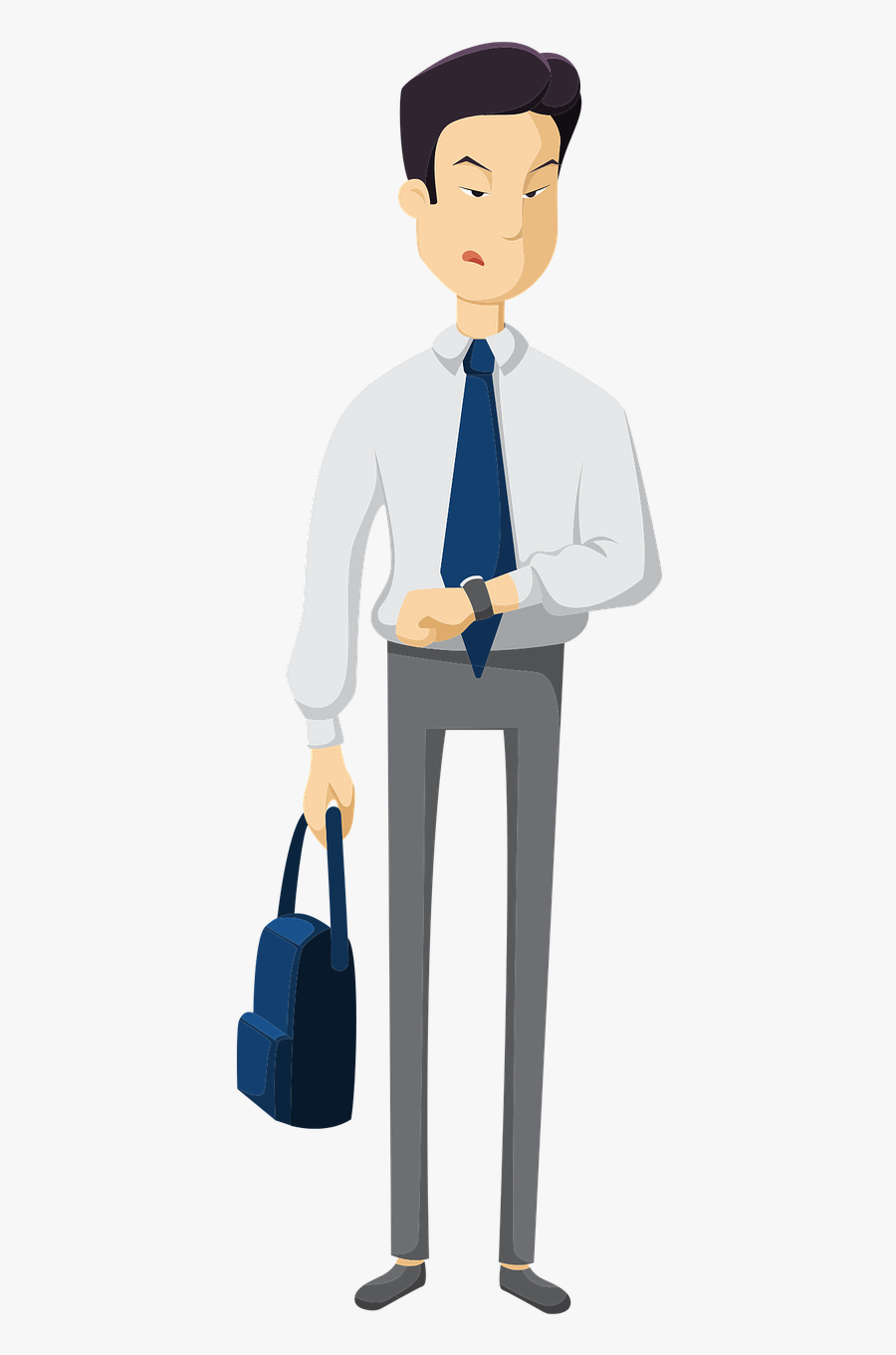 This Clip Art Of A Grumpy Loo - Businessman Clipart, Transparent Clipart