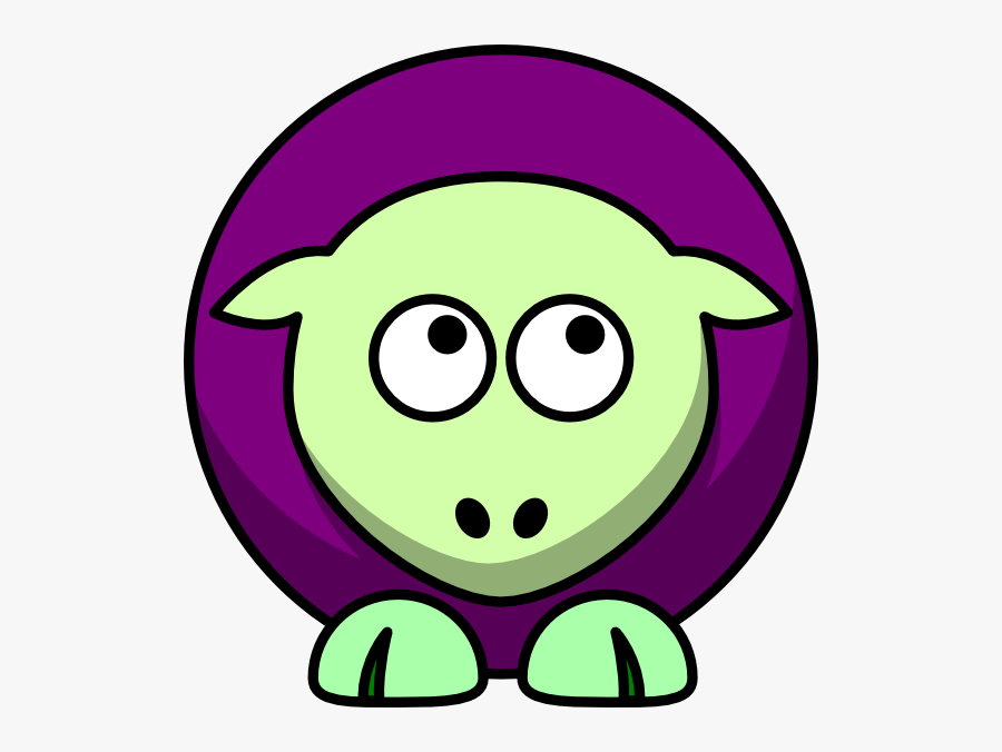 Sheep 2 Toned Green And Purple Looking Up Right Svg - North Carolina Tar Heels Animated, Transparent Clipart