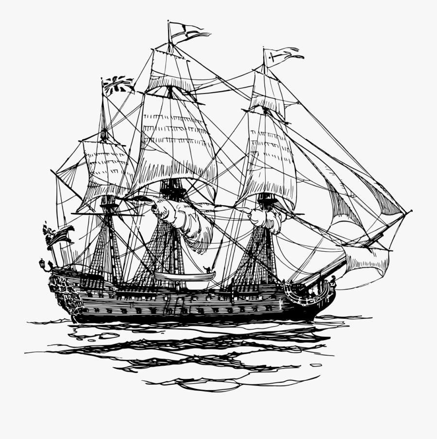 Trade Clipart Galleon For Free Download And Use In - Pirate Ship Drawing Png, Transparent Clipart