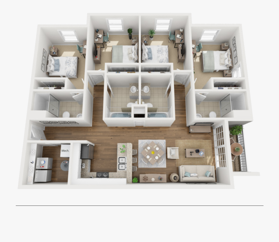 Apartments In Harrisonburg Va - Floor Plan, Transparent Clipart
