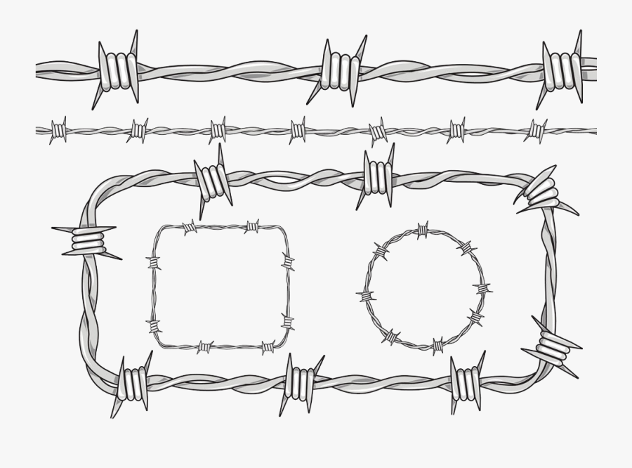 Clip Art Barbed Wire Drawing - Barbed Wire Line Drawing, Transparent Clipart