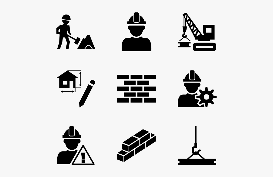 Clip Art Worker Icons Free Vector - Construction Icon Png, Transparent Clipart