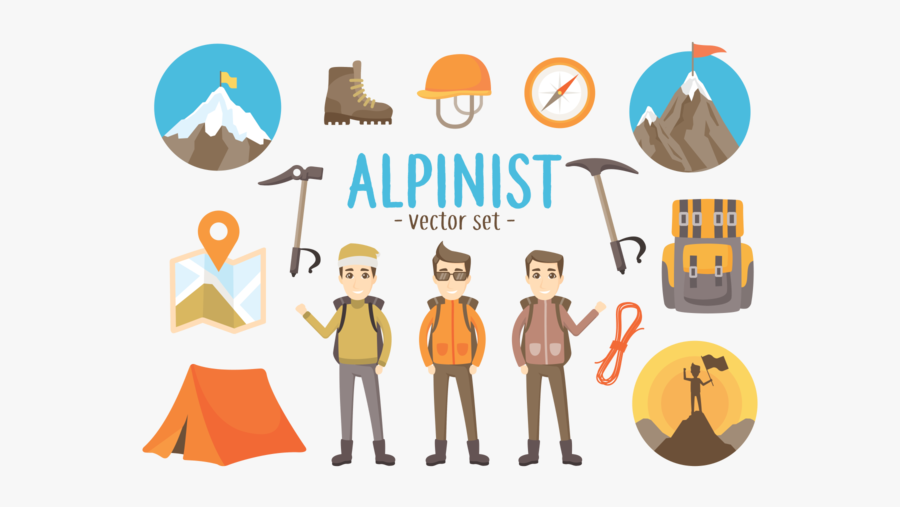 Alpinist Tools Vector Illustrations, Transparent Clipart