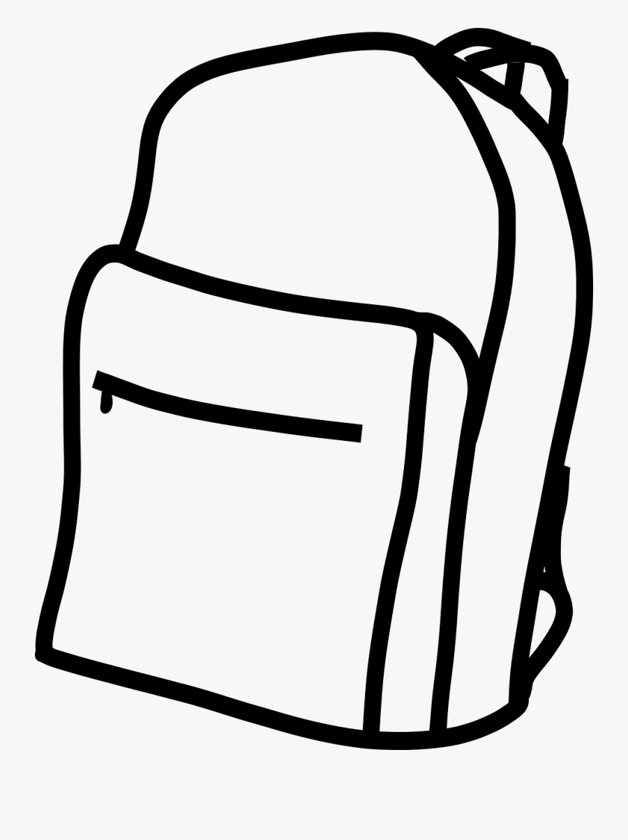 Backpack Rucksack Plain Free Picture - Bag Clipart Black And White, Transparent Clipart