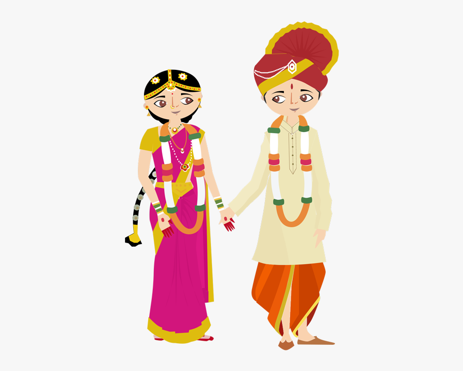 Hindu Marriage Png - Hindu Wedding Couple Png, Transparent Clipart