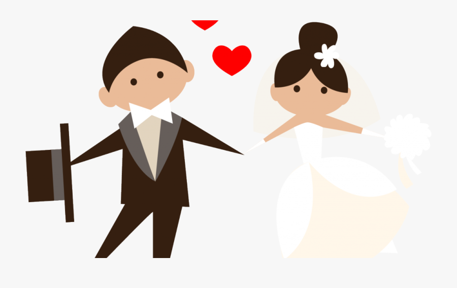 Wedding Couple Cartoon Png Clipart , Png Download - Wedding Couple Clipart Png, Transparent Clipart