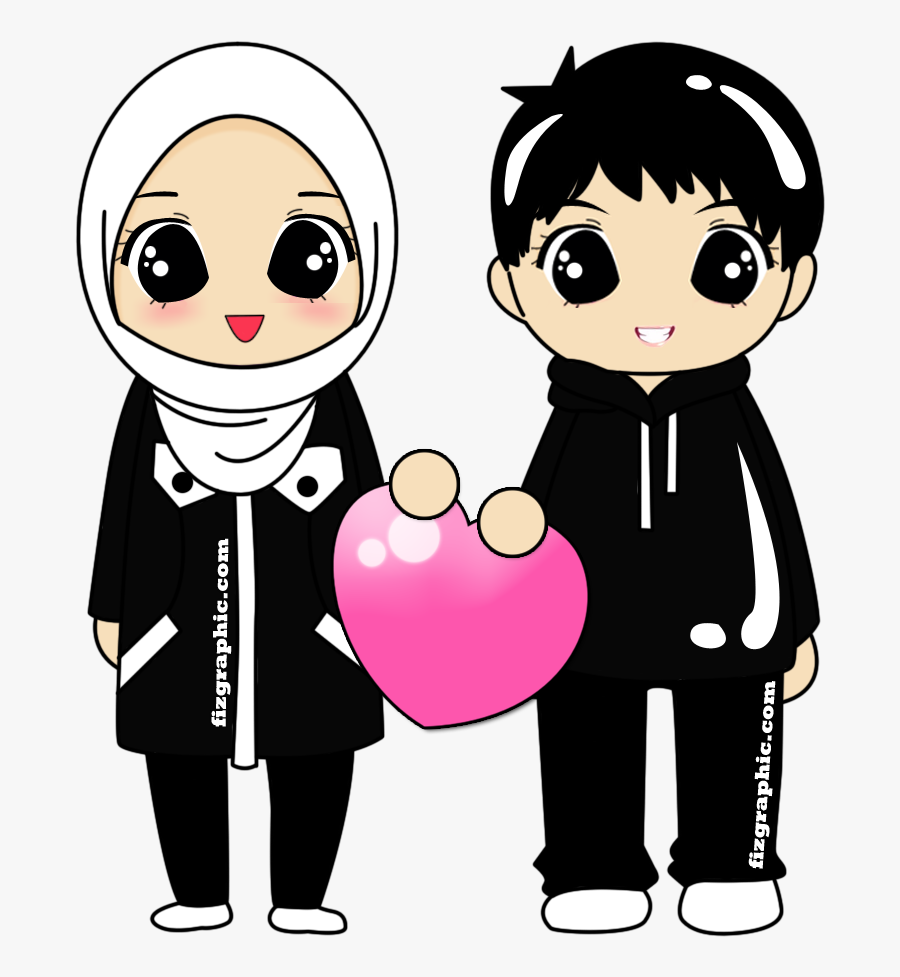 Hijab Hijabfashion Fashion Islam Girl Couples - Wedding Cartoon Muslim Png, Transparent Clipart