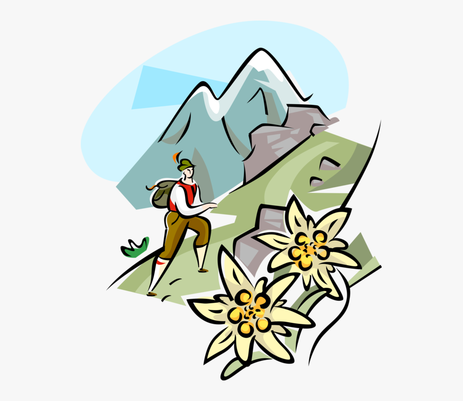 Clip Art Mountain Guide Alps Vector - Hiking Clipart Png, Transparent Clipart