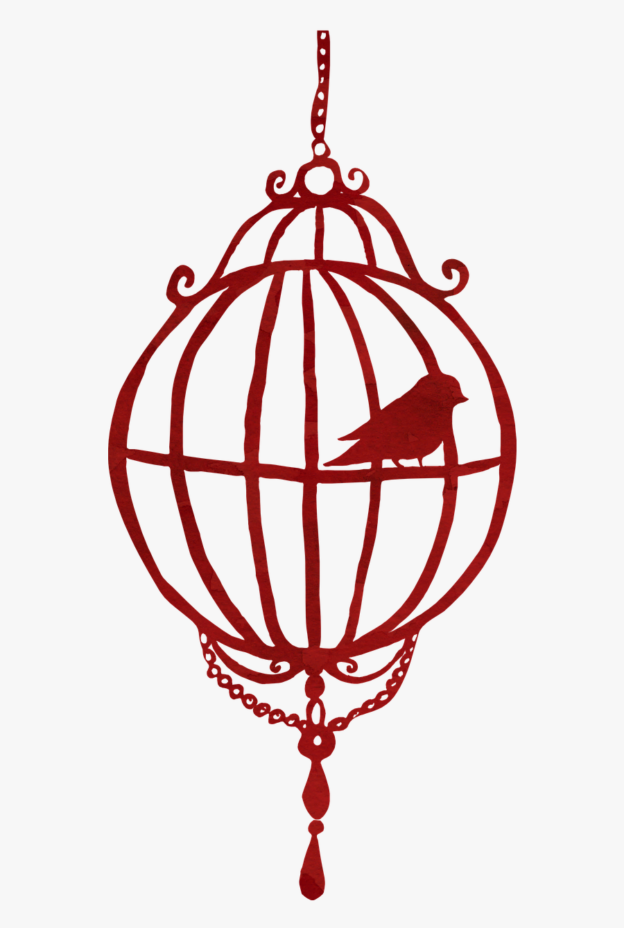 Silhouette Bird Cage, Transparent Clipart