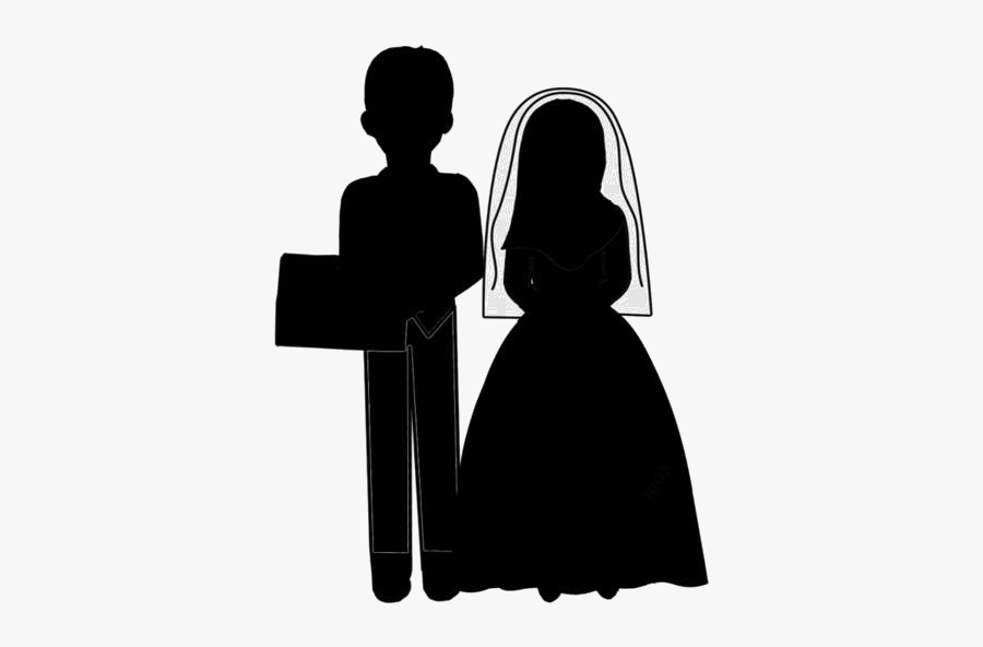 Cartoon Wedding Couple Png Transparent Images - Silhouette, Transparent Clipart