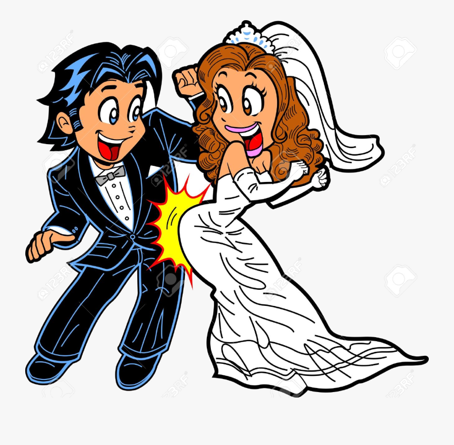 Just Dance Wedding Clipart Happy Married Couple Doing - Happy Married Couple Cartoon, Transparent Clipart