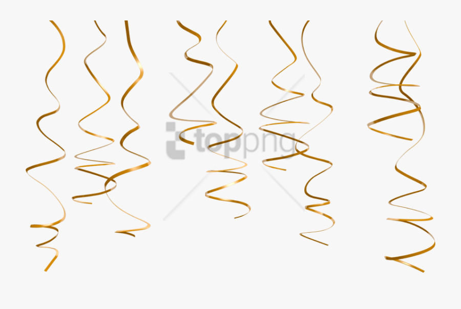 Gold Streamers Png - Gold Streamer Transparent Background, Transparent Clipart