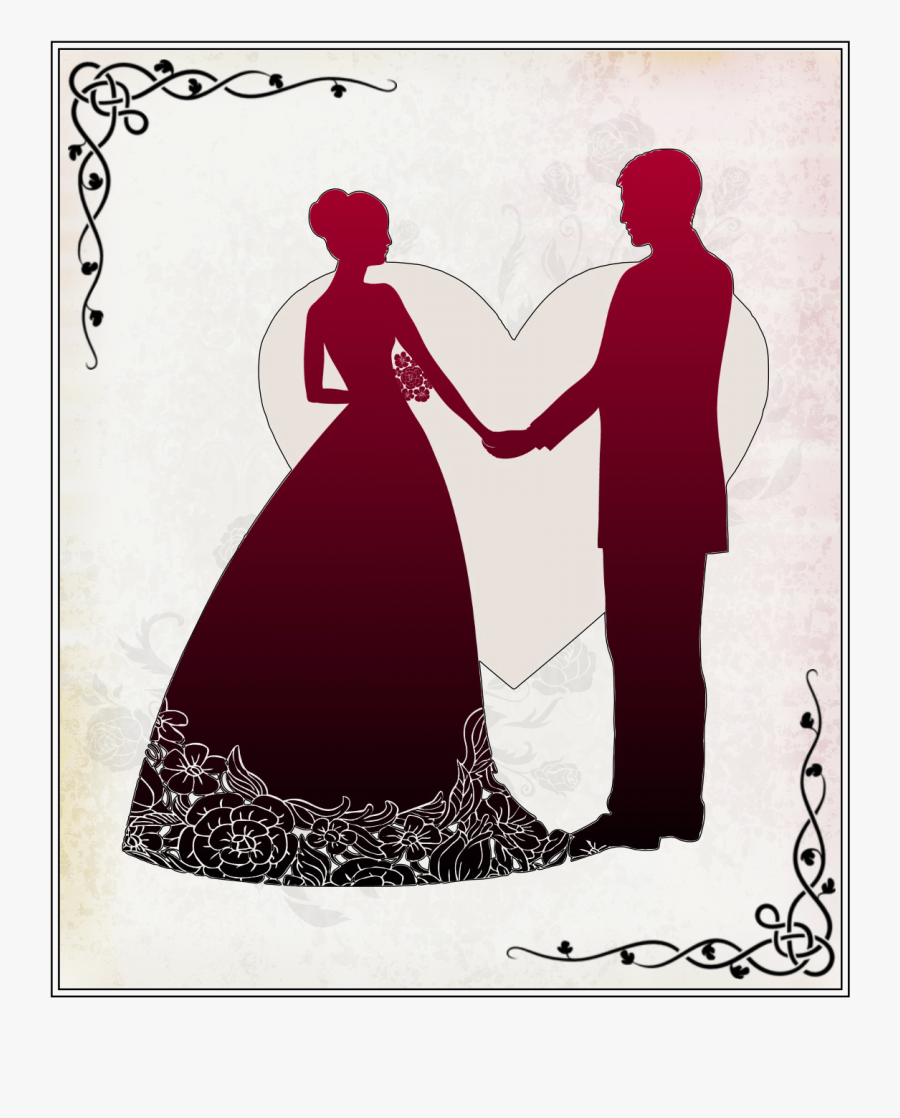 Download Wedding Couple Red Png Clipart Wedding Invitation - Wedding Couple Vector Png, Transparent Clipart