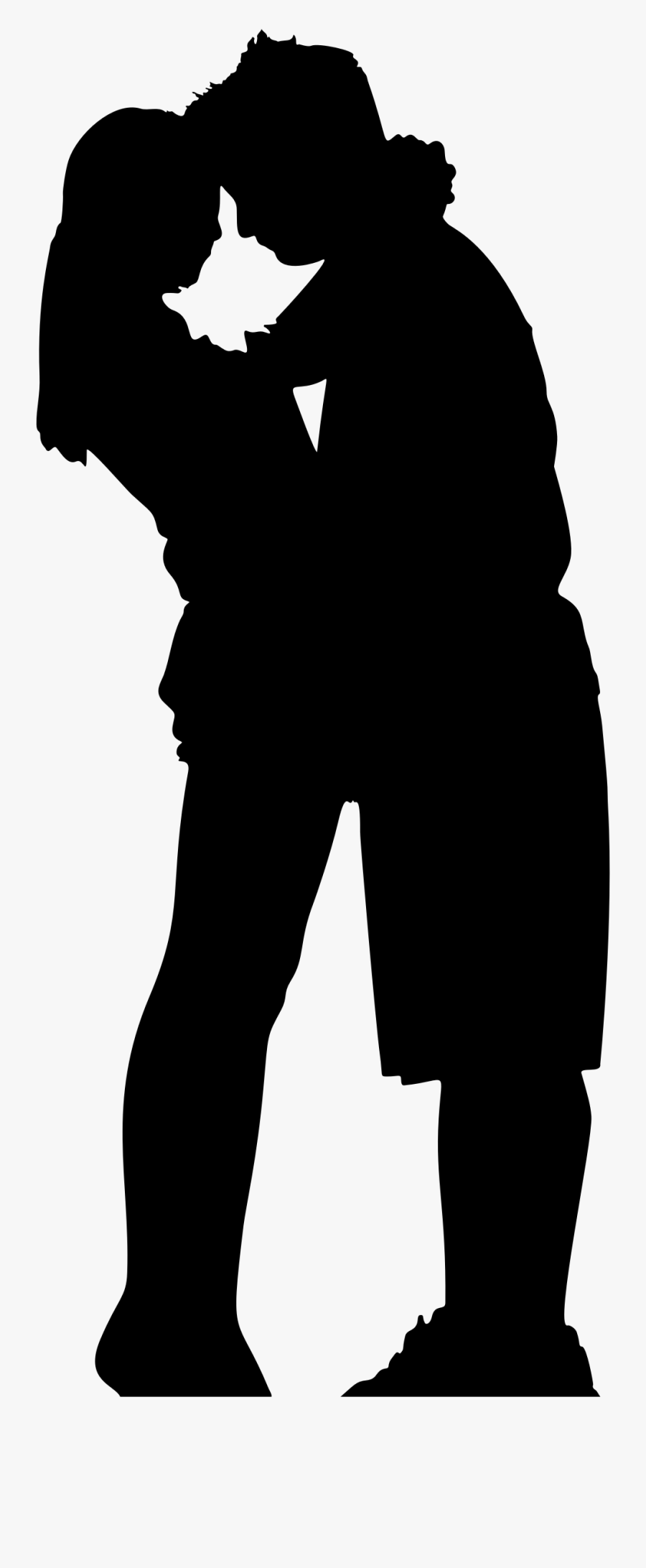 Clipart - Couple Hugging Silhouette Png, Transparent Clipart
