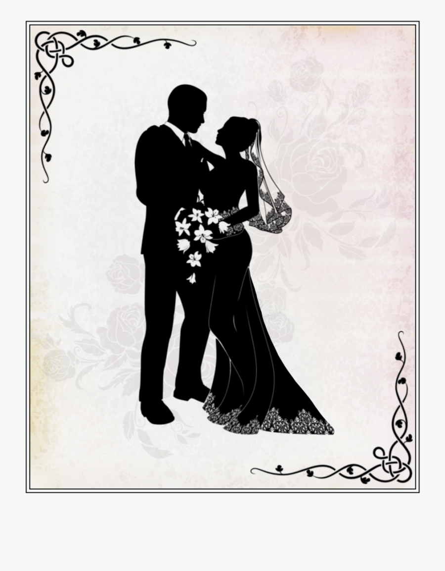 Wedding Silhouette Couple Clipart Wedding Invitation - Transparent Wedding Clipart Png, Transparent Clipart