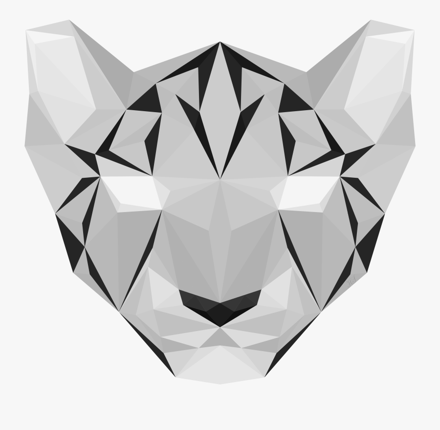 Transparent Snowflakes Falling Clipart Black And White - Snow Leopard Geometric, Transparent Clipart