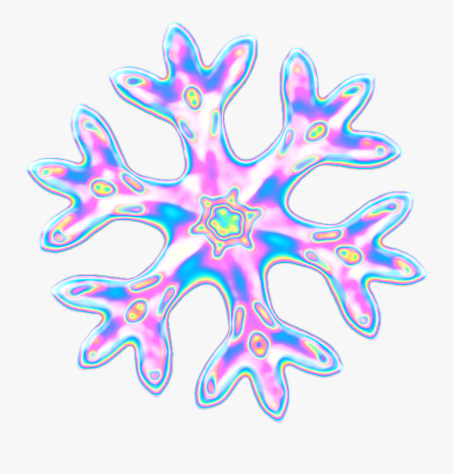 Emoji Snow Snowflake Holographic , Png Download - Holographic Png, Transparent Clipart