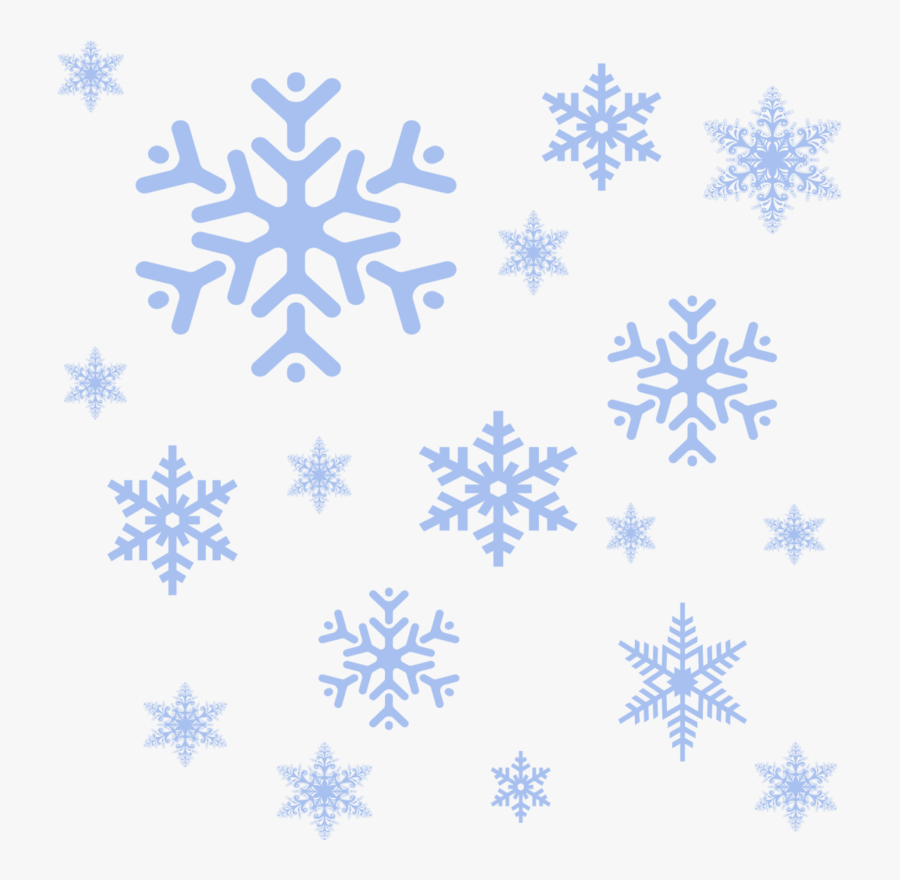 Transparent Snowflakes Clipart Black And White - Falling Blue Snowflakes Png, Transparent Clipart