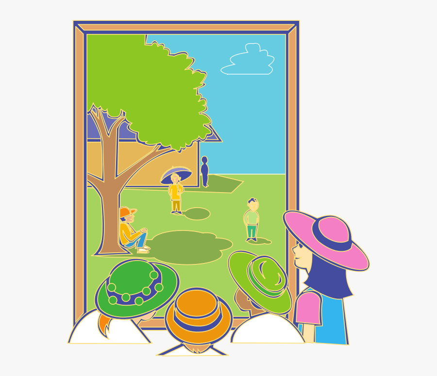 Kids Looking Out Window - Looking At Picture Clipart, Transparent Clipart