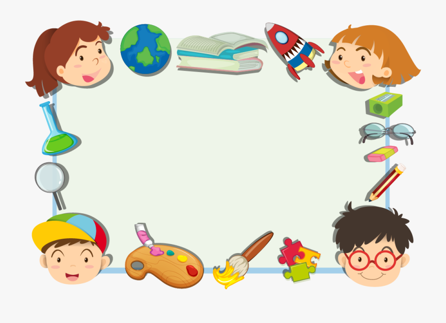 Child Cartoon Clip Art - Border Designs For Students, Transparent Clipart