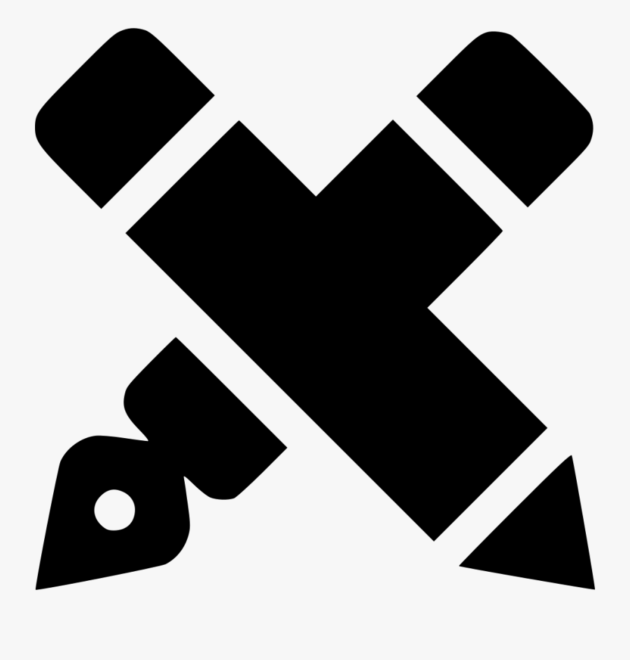 Pen And Ruler Icon - Writing Vector Png, Transparent Clipart