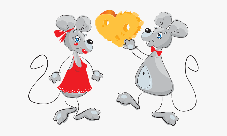 Transparent Cute Mouse Png - Male And Female Mice Cartoon, Transparent Clipart