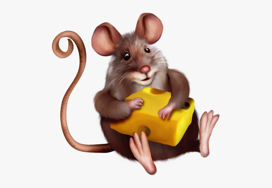 Mouse With Cheese Clipart Cartoon - Mouse With Cheese Cartoon, Transparent Clipart
