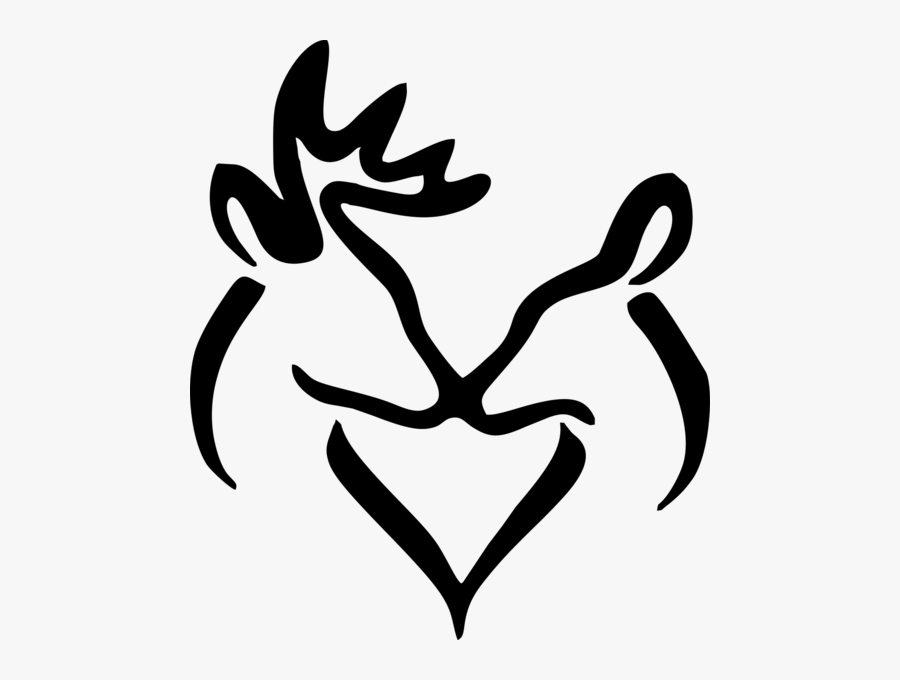 Buck And Doe Heart Clipart - Buck And Doe Silhouette, Transparent Clipart