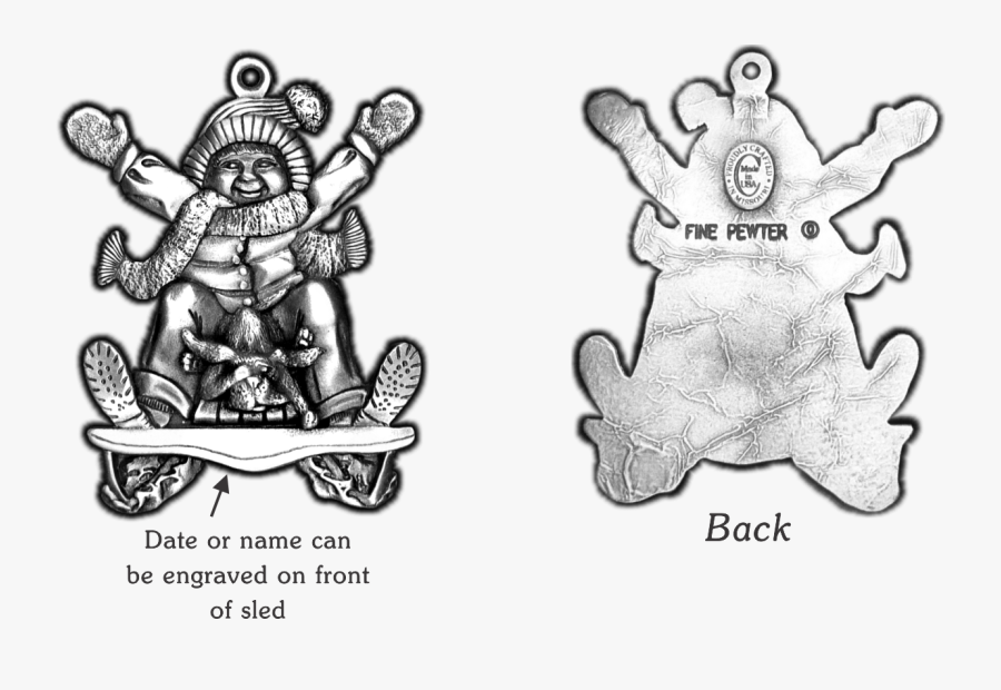Pewter Christmas Ornaments Child - Cartoon, Transparent Clipart