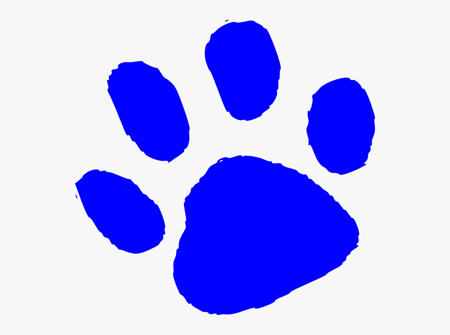 Blue Tiger Paw Print, Transparent Clipart