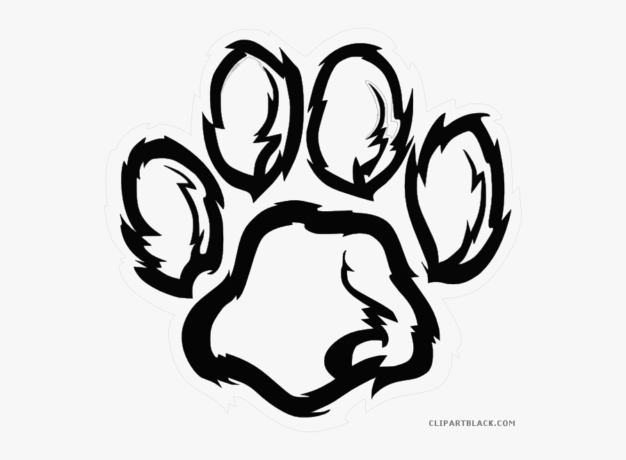 Bear Paw Print Clipart - Orange Tiger Paw Transparent, Transparent Clipart