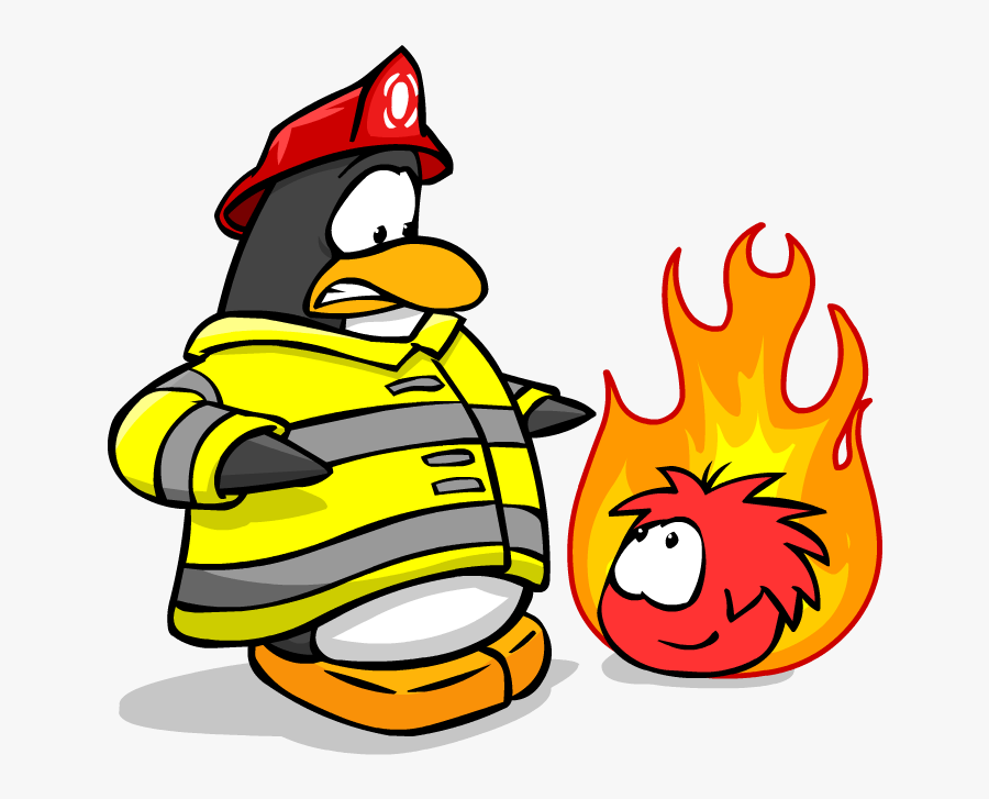Firefighter Clipart Transparent - Black Puffle Fire, Transparent Clipart