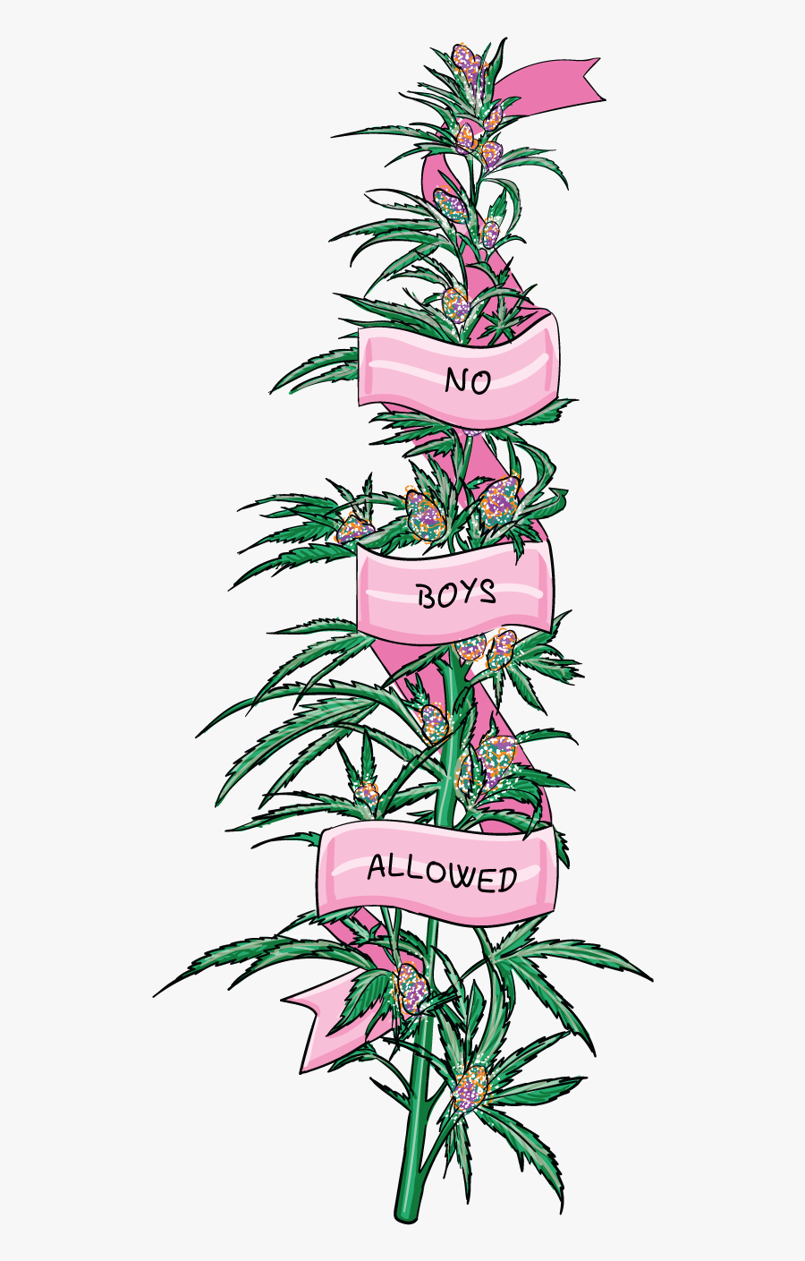 No Boys Allowed Weed, Transparent Clipart
