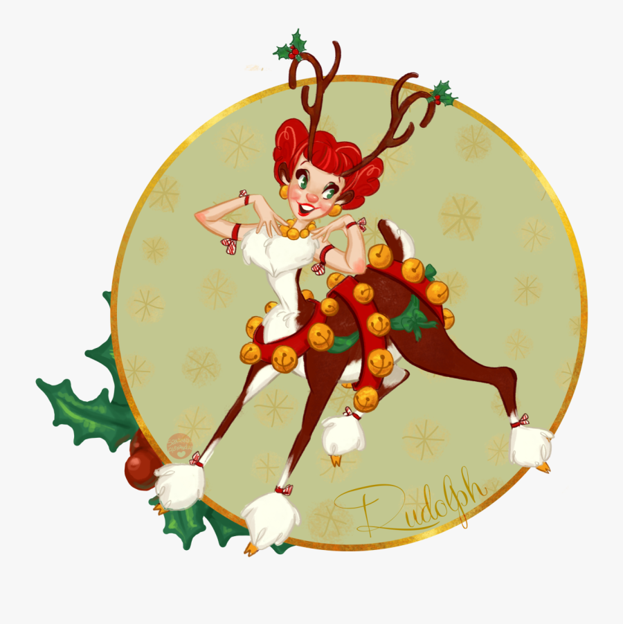 Vintage Christmas Santa Cliparts - Reindeer Centaur, Transparent Clipart