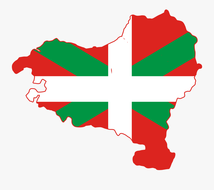 Flag Map Of Basque Country - Basque Country Flag Map, Transparent Clipart