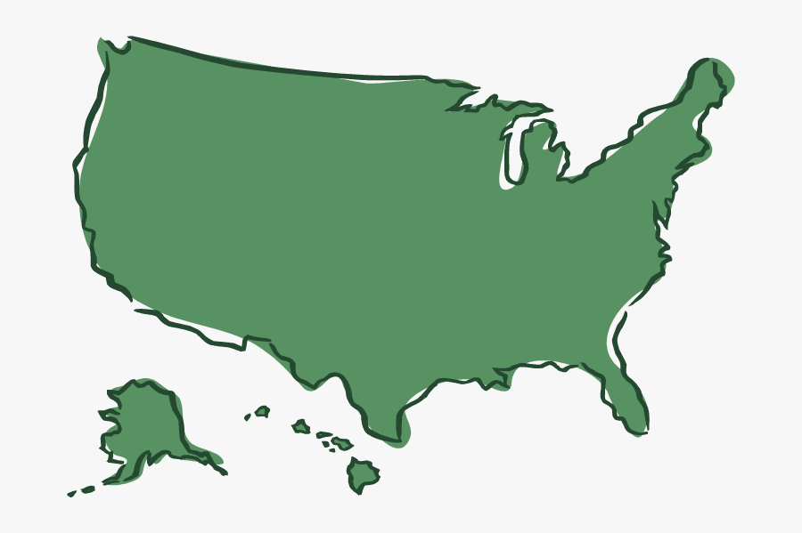 State Clipart Country - Usa Black Map Png, Transparent Clipart