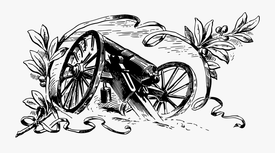 Bicycle,chariot,art - Civil War Cannon Clip Art Black And White, Transparent Clipart