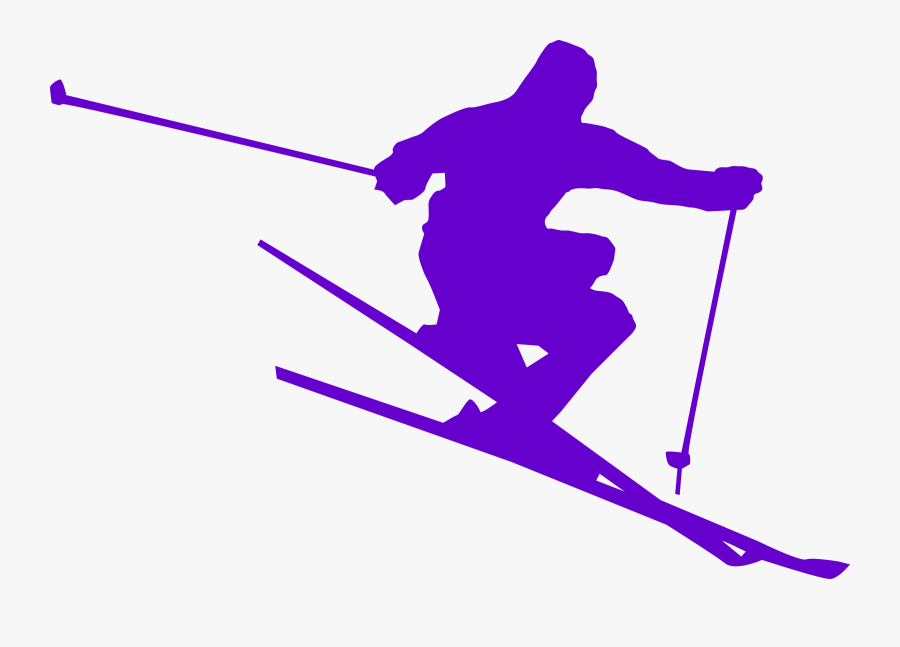 Clipart - Skiing Black And White, Transparent Clipart