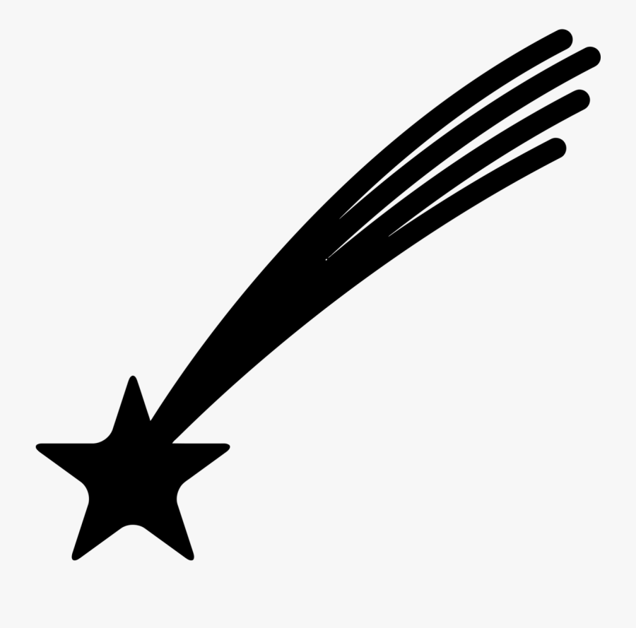 Computer Icons Shooting Stars Clip Art - Black And White Shooting Star, Transparent Clipart
