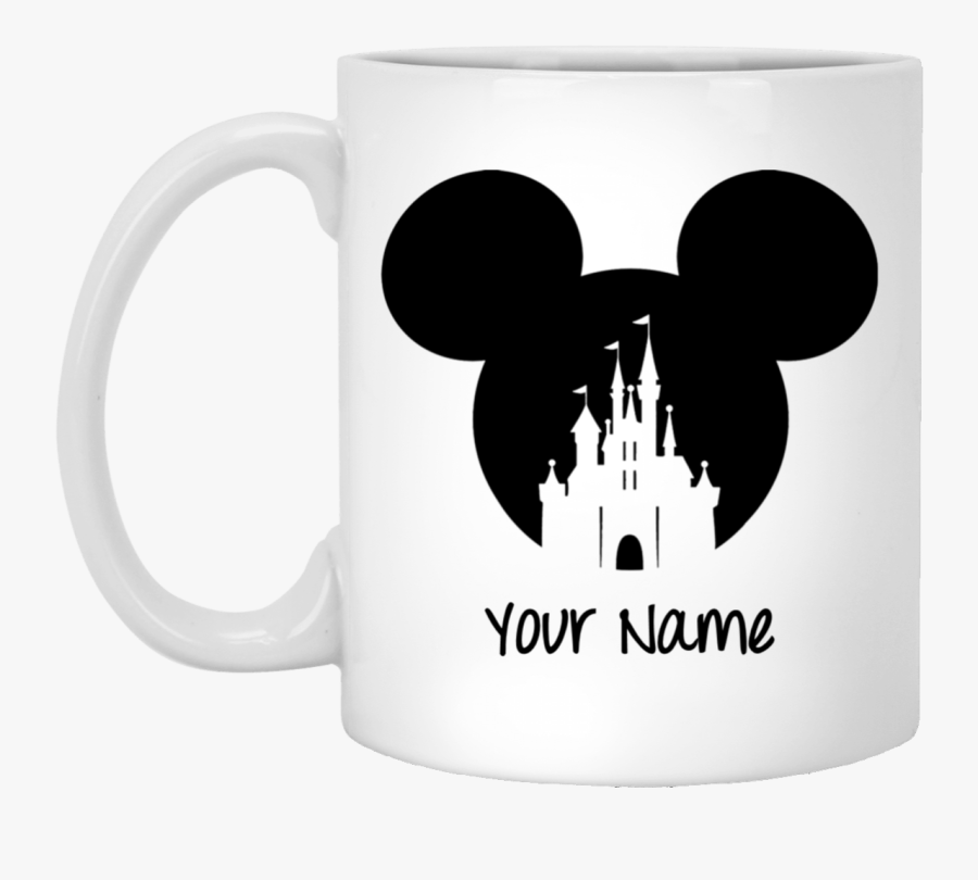 Hd Personalize Your Name Mickey Mouse Hat Mug Gift - Mickey Ears With Castle, Transparent Clipart