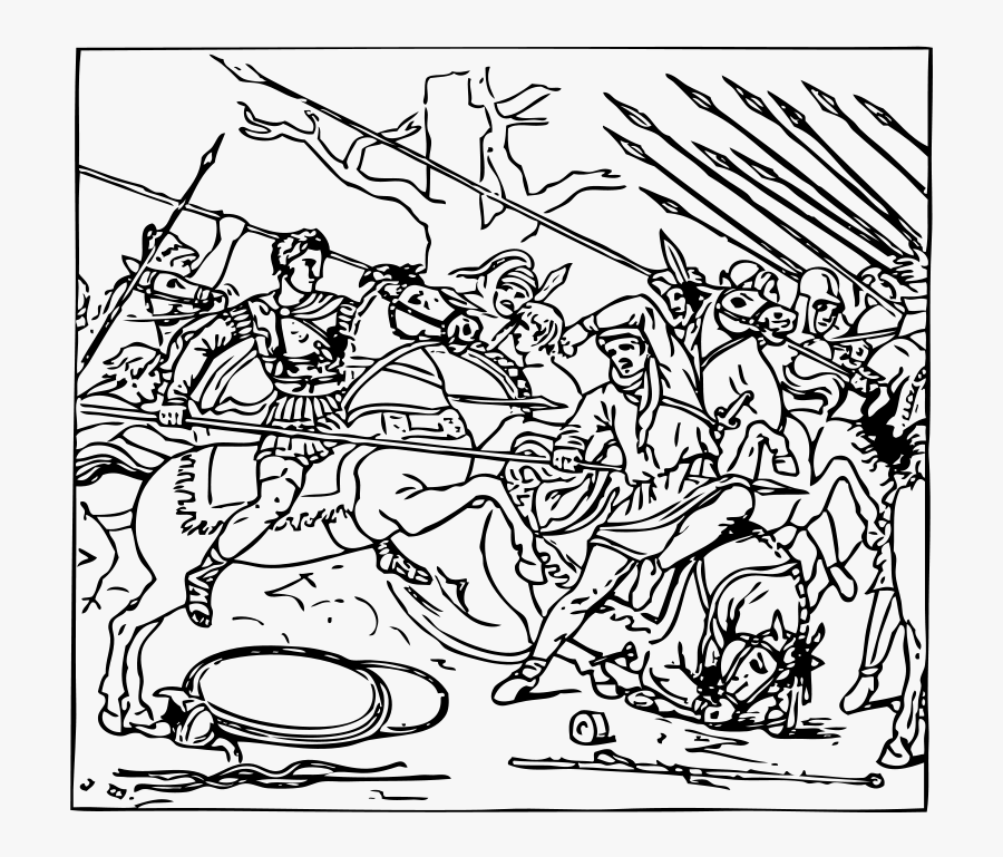 Free Alexander Defeats The Persians - Battle Clipart Black And White, Transparent Clipart