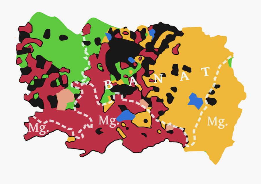 Declare War Cliparts - Banat Ethnic Map 19th Century, Transparent Clipart