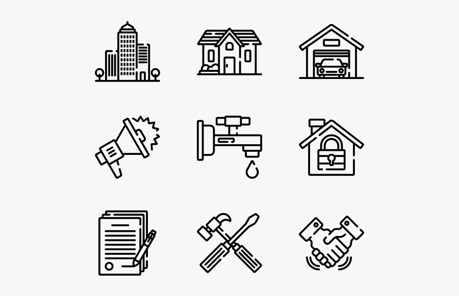 Real Estate Icon Vector, Transparent Clipart