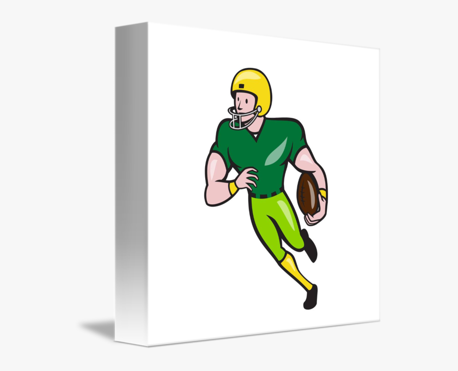 American Football Receiver Running Isolated Cartoo - Cartoon Receiver, Transparent Clipart