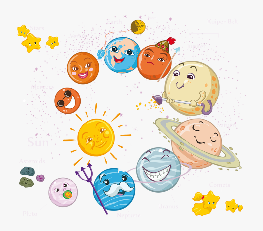 Transparent Asteroid Clipart - Planet Png Solar System Cartoon, Transparent Clipart